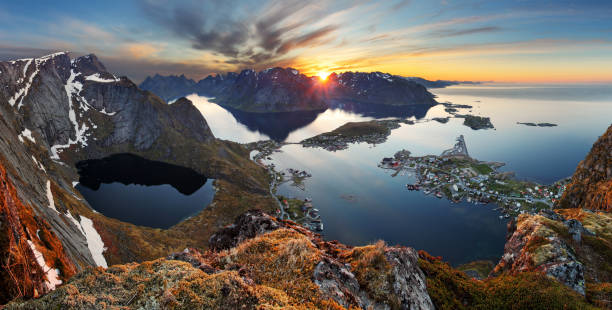 istock Nature panorama mountain landscape at sunset, Norway. 652928746