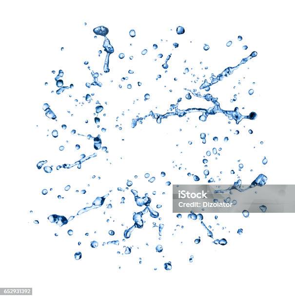 Water Drops Collection Isolated Stock Photo - Download Image Now - Water, Spray, Splashing