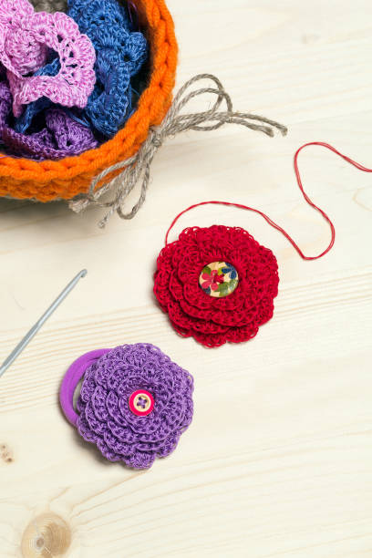 istock Crochet color flowers 652945974