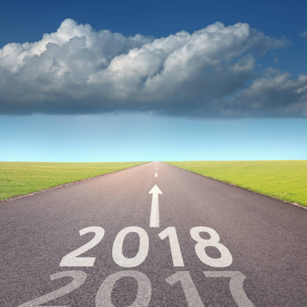 istock Empty highway to upcoming 2018 at idyllic environment 652947180