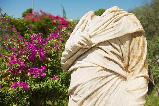Fragment of an ancient roman statue in Bodrum, Turkey.