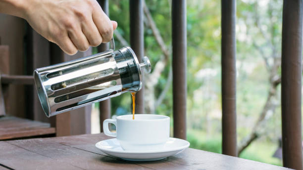 istock Hot coffee was brewed at a terrace. 652973472