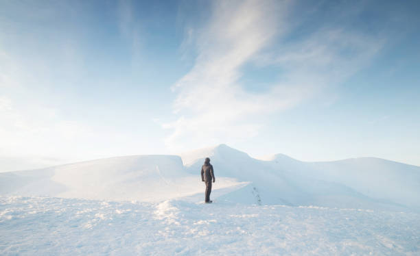 istock Tourist on the high mountain background 652977592