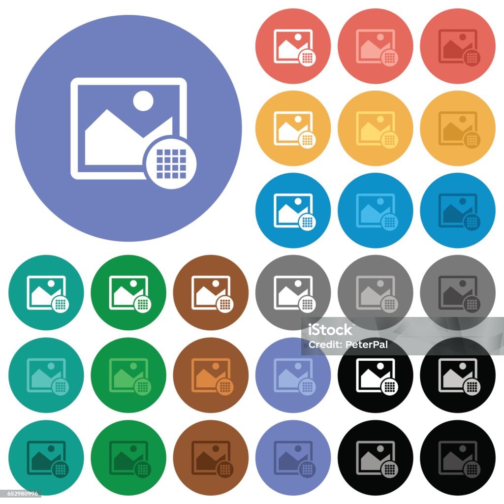 Image Color Palette Round Flat Multi Colored Icons Stock Illustration