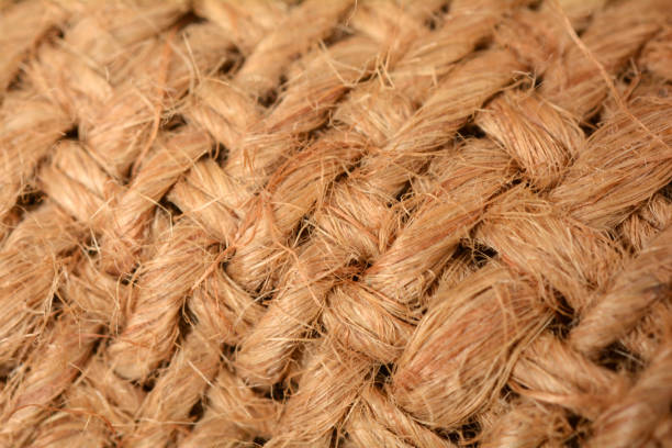 istock Extreme Close Up of Jute Knitting background 652989588