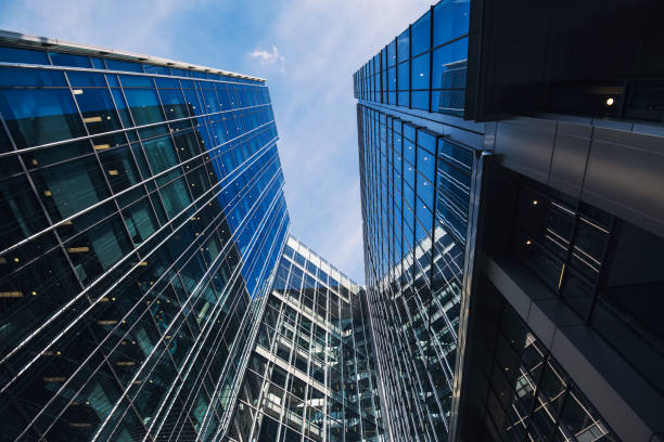 istock Modern glass buildings in a business area. 653000194