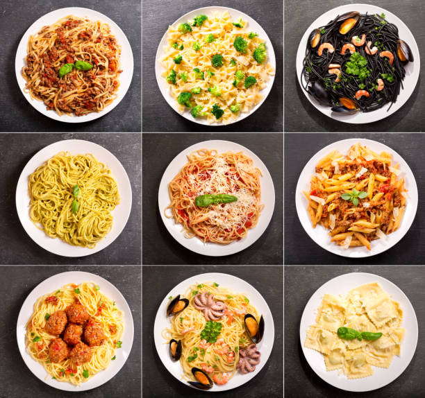 istock collage of various plates of pasta 653000754