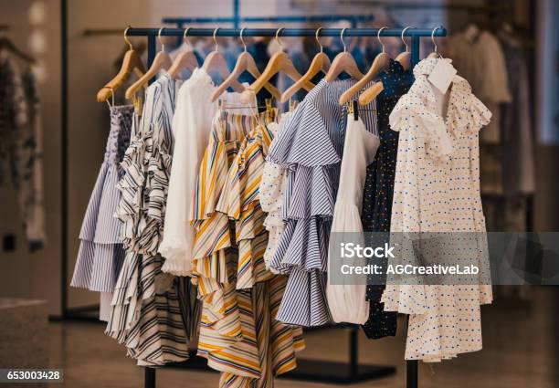 Fashionable Clothes In A Boutique Store In London Stock Photo - Download Image Now - Clothing, Fashion, Dress