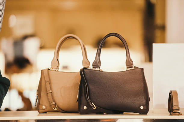Luxury handbags in a boutique store
