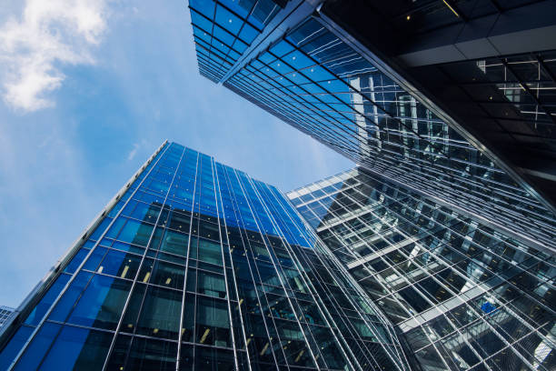 istock Modern glass buildings in a business area. 653004724