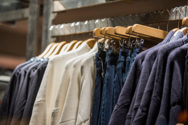 istock Casual clothing in a retail store 653015096