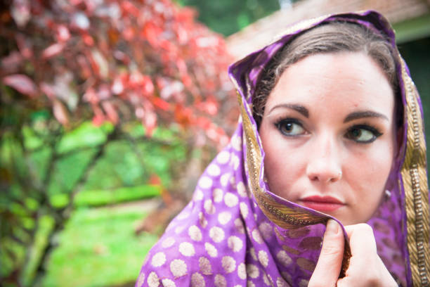 istock Beautiful Young Woman covering herself. 653029574