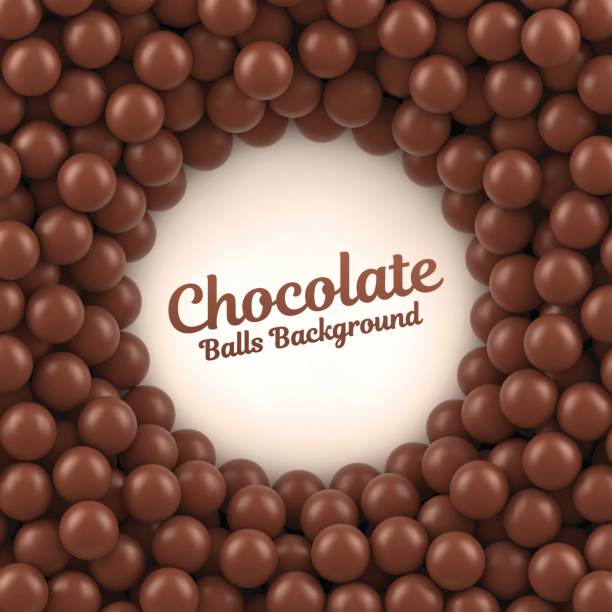 illustrazioni stock, clip art, cartoni animati e icone di tendenza di sfondo palline di cioccolato - chocolate chocolate candy backgrounds brown