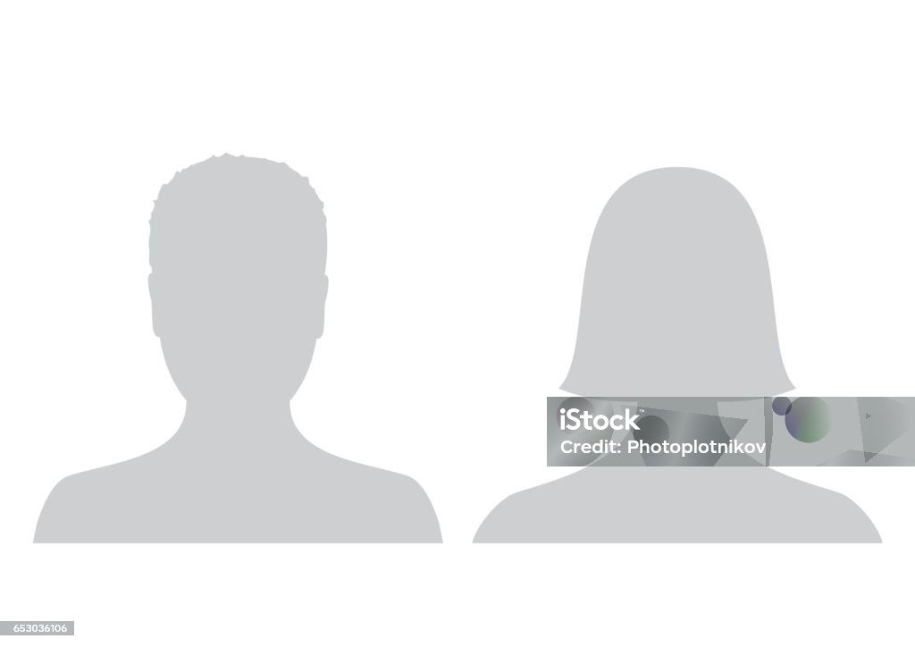 Männlichen und weiblichen Avatar Profil Bild Standardsymbol. Graue Bildplatzhalter für Mann und Frau - Lizenzfrei Avatar Vektorgrafik