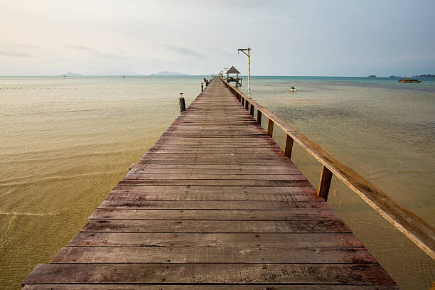 istock Wooden Jetty Leading To Calm Sea 653038241