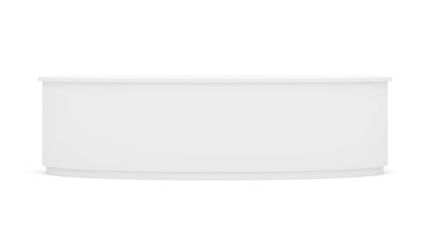 istock White round POS POI empty retail stand 653040380