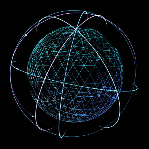 istock Digital design of a global network on orbit space 653041116