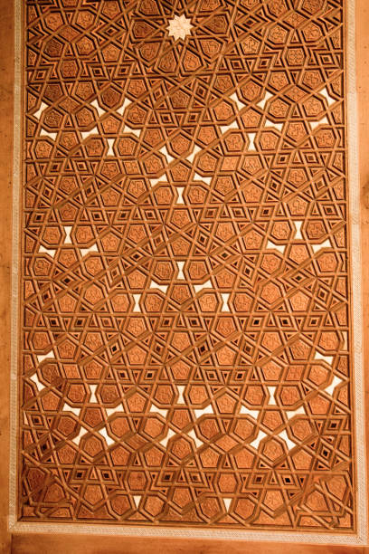 istock Ottoman art in geometric patterns on wood 653041346