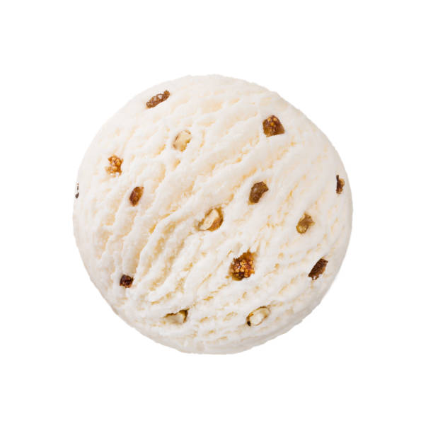 istock Raisins nuts vanilla ice cream scoop ball 653047364