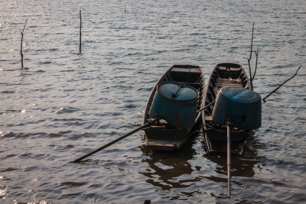 istock Boat at The Lake on Sunset 653047590