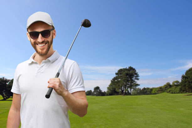 istock Golfer with golf club 653055540