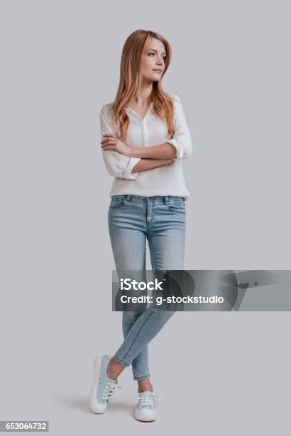 Thinking About Stock Photo - Download Image Now - Women, One Woman Only, Standing