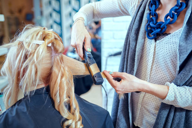 istock Hair styling in a beauty salon . 653065518