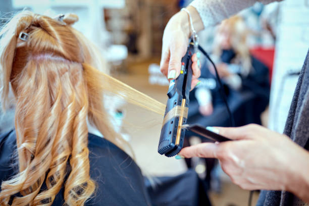 istock Hair styling in a beauty salon . 653065548