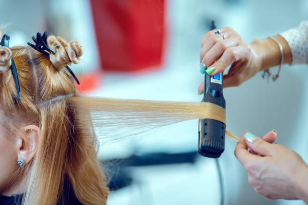 istock Hair styling in a beauty salon . 653065568