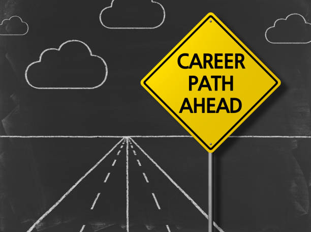 istock Career Path Ahead - Business Chalkboard Background 653065738