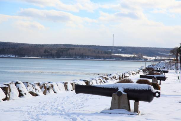istock Canons located in Digby, Nova Scotia Canada, covered in snow 653076476