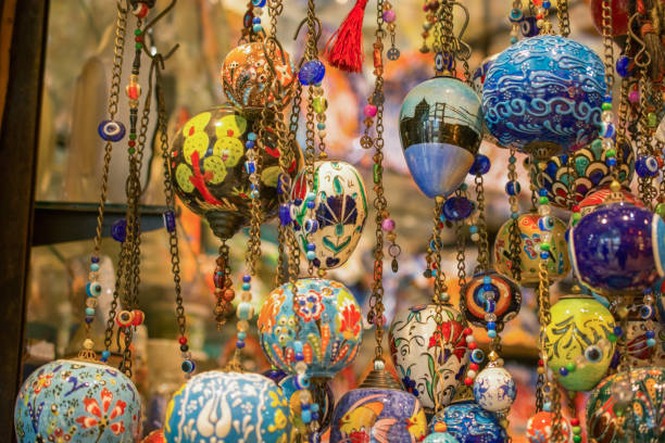 istock Colorful turkish ceramic balls as souvenirs 653089804