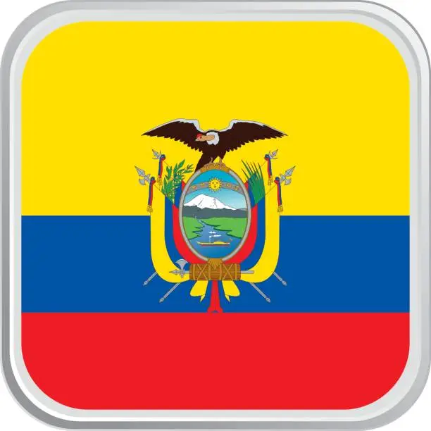 Vector illustration of Flag Ecuador