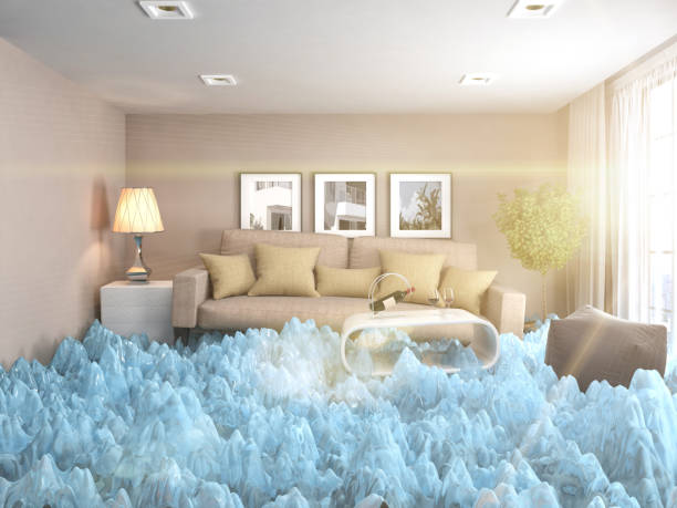 istock interior with ice. Air conditioning air cooling concept. 3d illustration 653098064