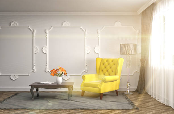 istock interior with chair. 3d illustration 653098188