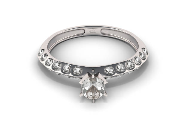 istock silver ring with diamond jewelry concept isolated on white background 3d 653098790