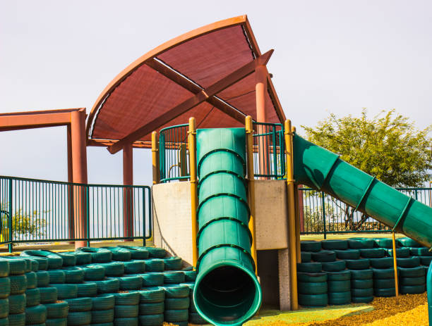 istock Multiple Tube Slides At Kids Park 653101494