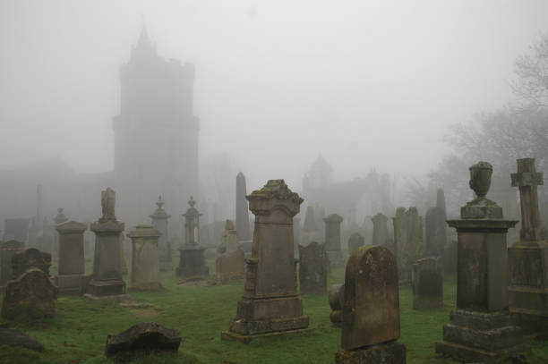 Spooky Graveyard stock photo