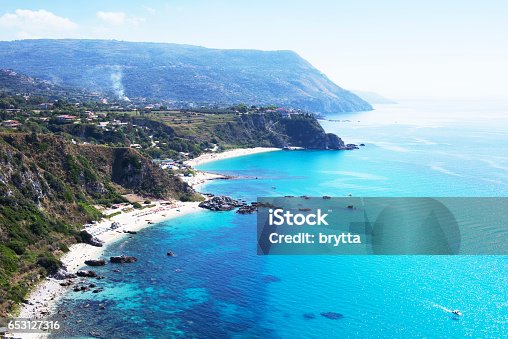 istock Beautiful rocky coastline and turquoise Tyrrhenian Sea near Capo Vaticano,Calabria,Italy 653127316
