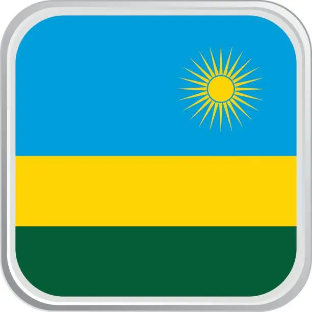 Vector illustration of Flag Rwanda