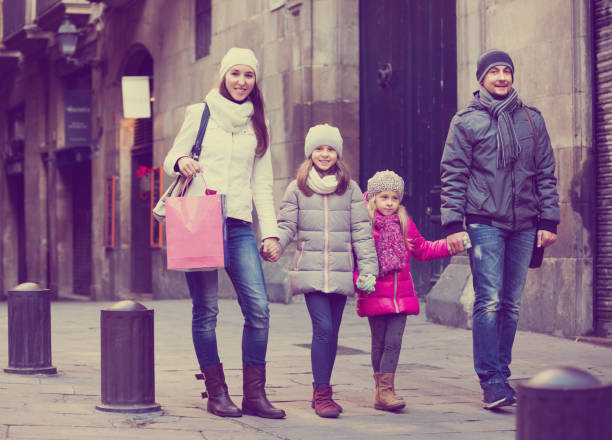 istock Family with two children posing 653130476