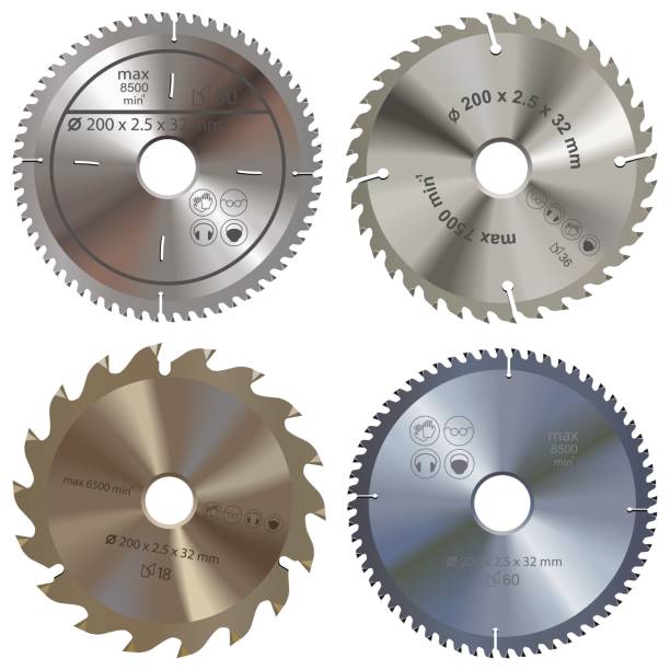 Vector Saw Blade Vector Saw Blade isolated on white background rotary blade stock illustrations