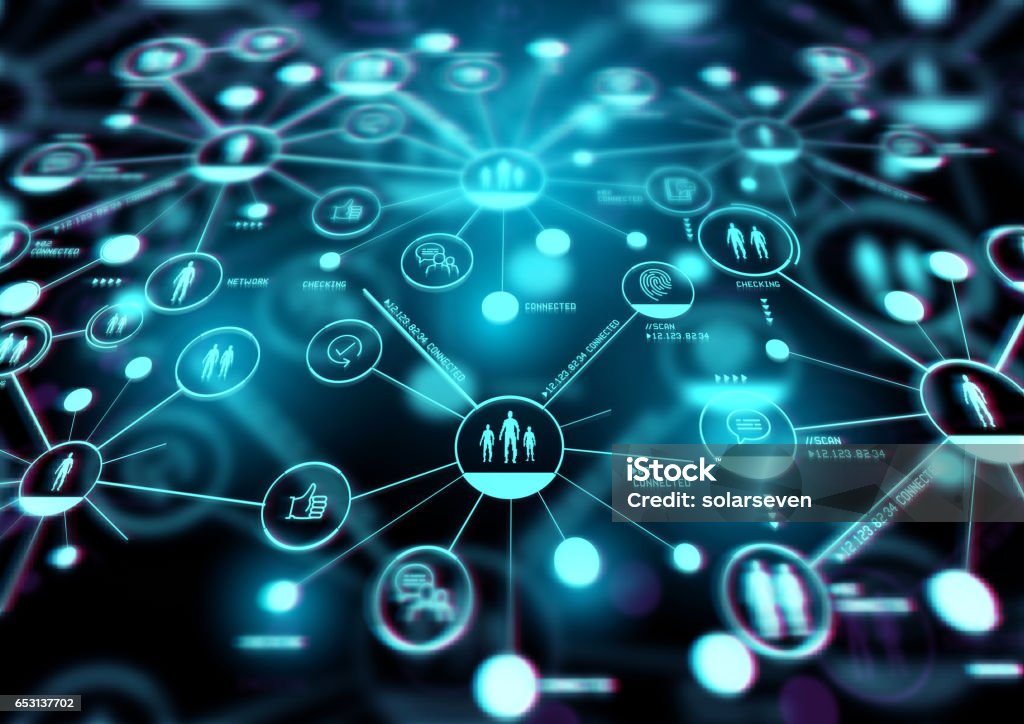 Increasing Connections Increasing Connections. A closely connected network of people and technology. Illustration. Customer Stock Photo