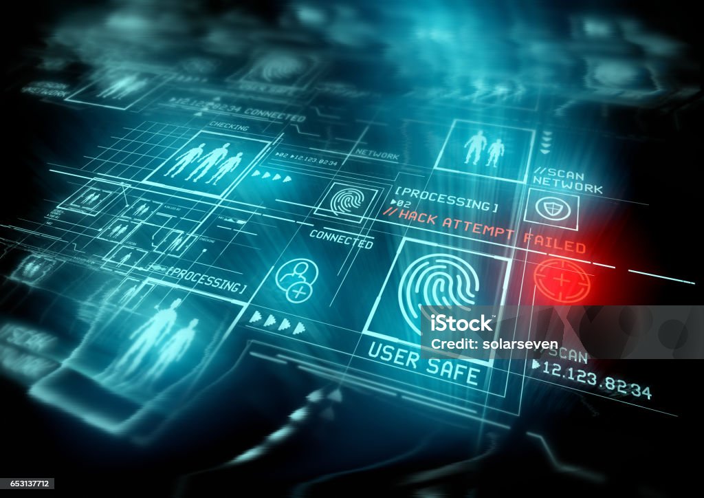 Digital Security and data protection Digital Security and data protection. Conceptual illustration with advanced technology digital display. Internet Stock Photo