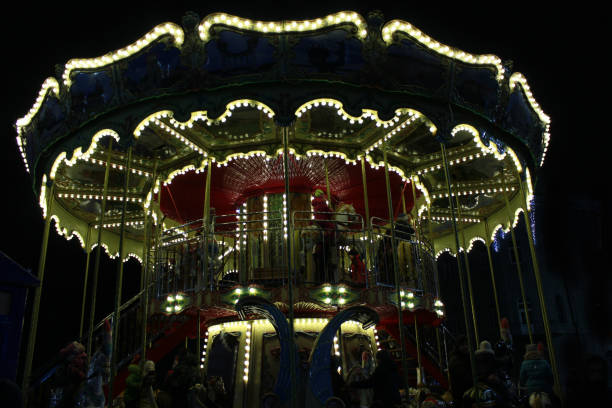 istock beautiful carousel in the New Year holidays 653138656