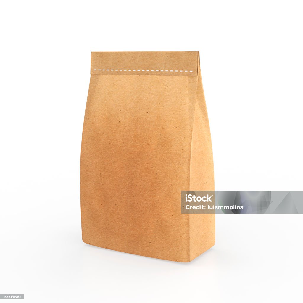 Paper package isolated on a white background Animal Pouch Stock Photo