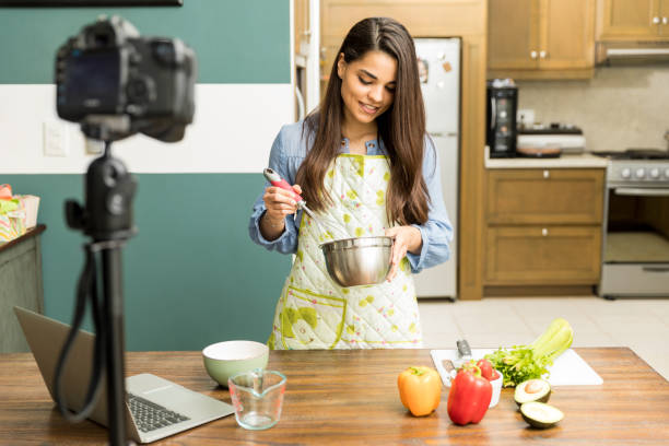 istock Food blogger whisking some eggs 653149596