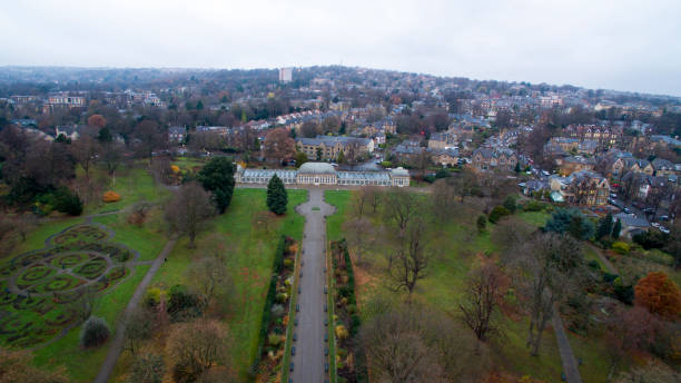 istock Aerial shot overlooking city centre 653151080