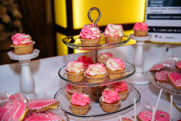 istock Candy bar. Table with sweets, candies, dessert 653153480