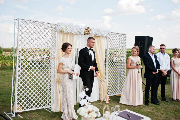 istock Amazing wedding ceremony. Groom waiting his bride. 653160630